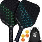 JoncAye Pickleball-Paddles-Set of 4 or 2 Rackets with Balls and Bag